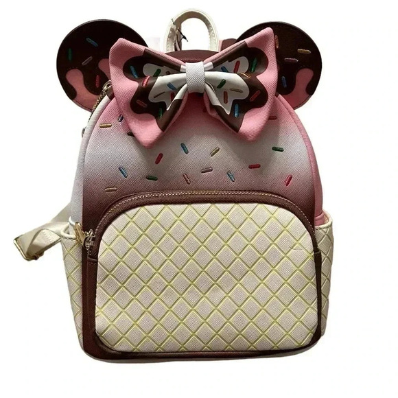 Loungefly Minnie Mouse Ice Cream Neapolitan Mini Backpack, NWT main image 7